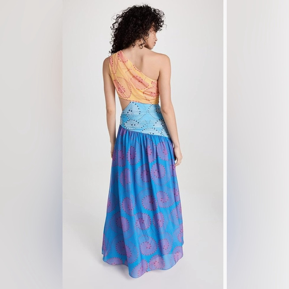 STAUD Ashlyn One Shoulder Chiffon Maxi Dress - Picture 3 of 12